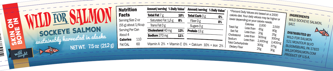 Skin On/Bone In Canned Alaskan Sockeye Salmon