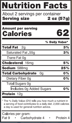 Traditional Smoked Sockeye Salmon Nutrition Facts