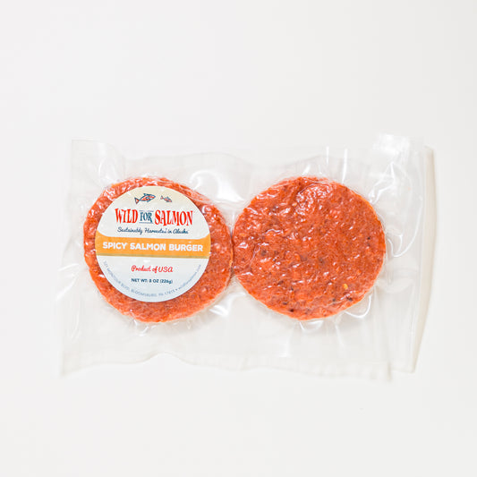 Spicy Sockeye Salmon Burgers