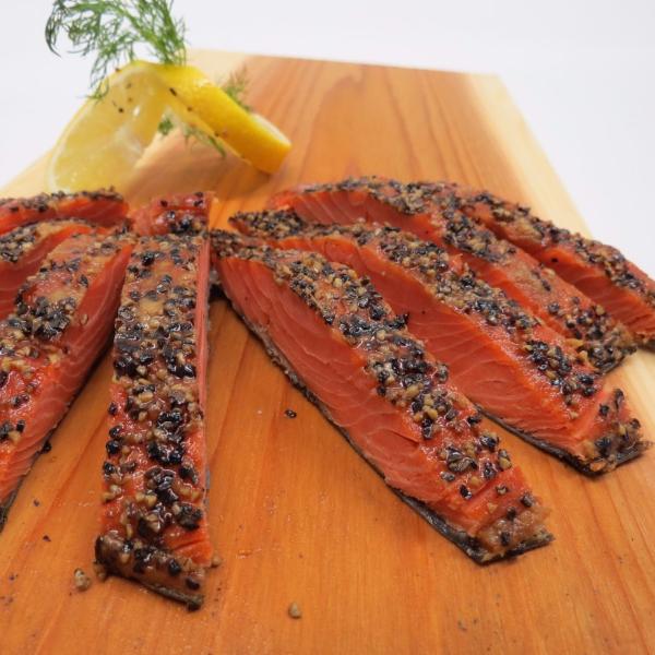 Garlic Pepper Smoked Sockeye Salmon 