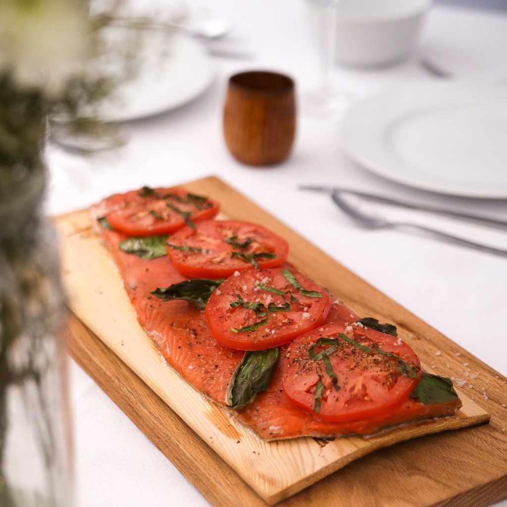 Wild Caught Sockeye Salmon Fillet with tomato basil topping